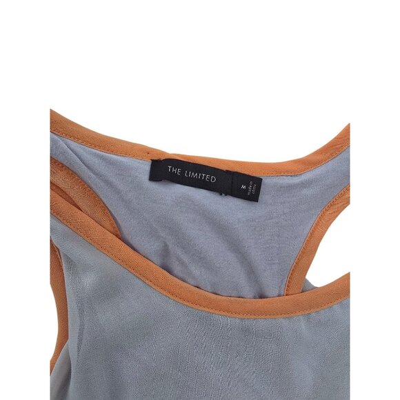 The Limited Sheer Gray Tank Top With Orange Trim Racerback Design Womens M - Picture 4 of 6